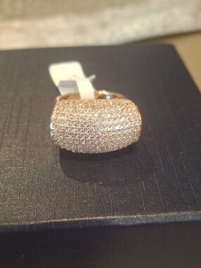 Elegant Pave Dome Ring in Rose Gold